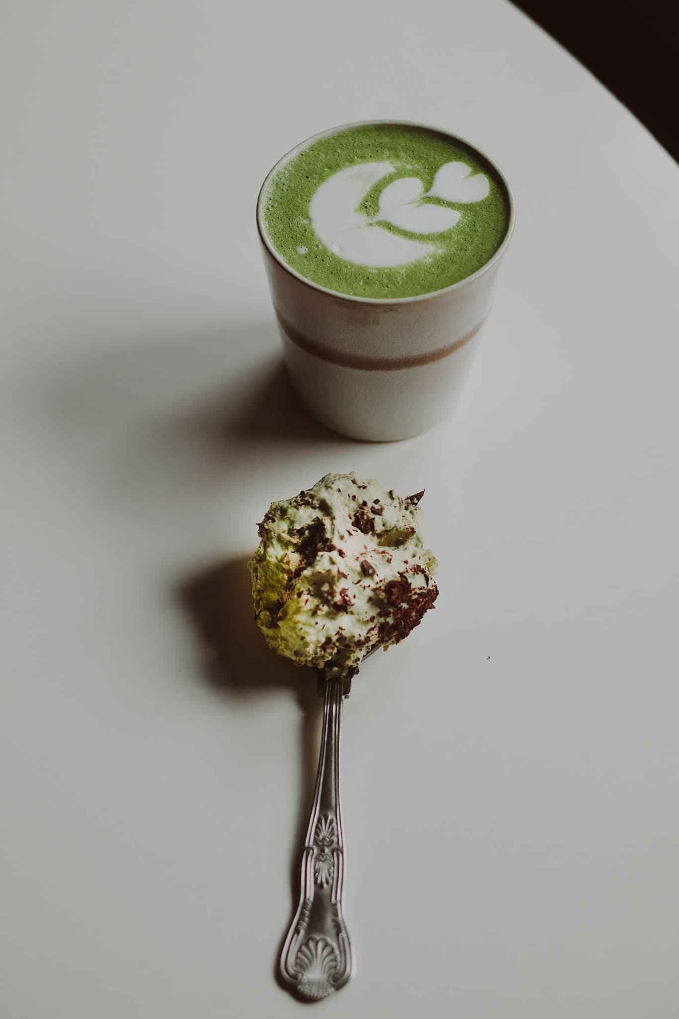 Coco Anjela with matcha latte