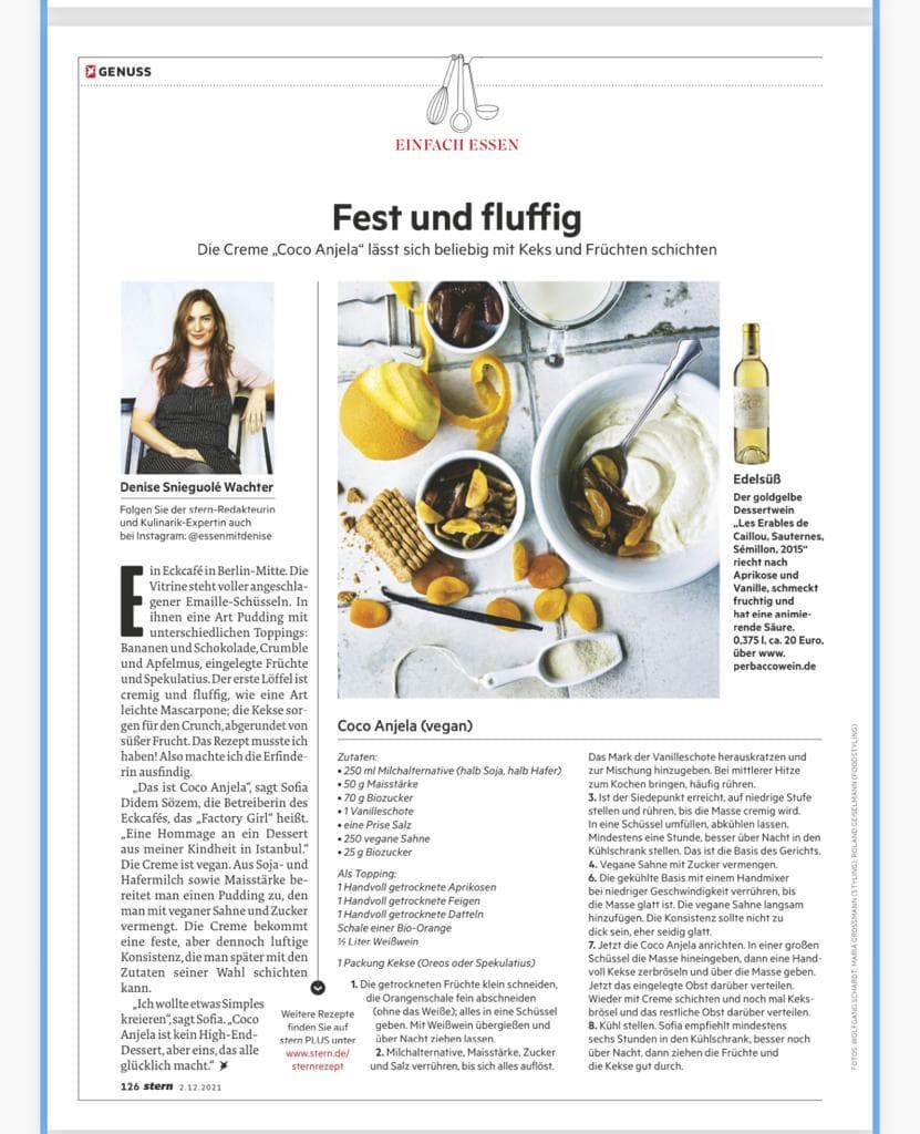 stern magazine, Genuss section — feature page about Coco Anjela