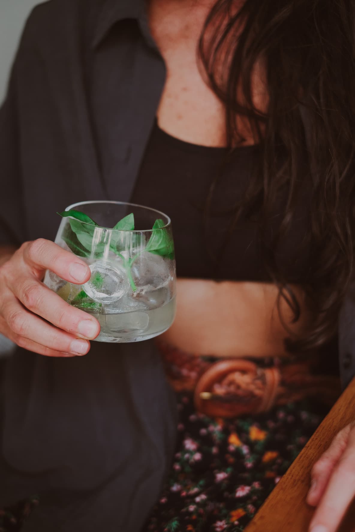 Close-up cocktail moment during an evening event at Factory Girl