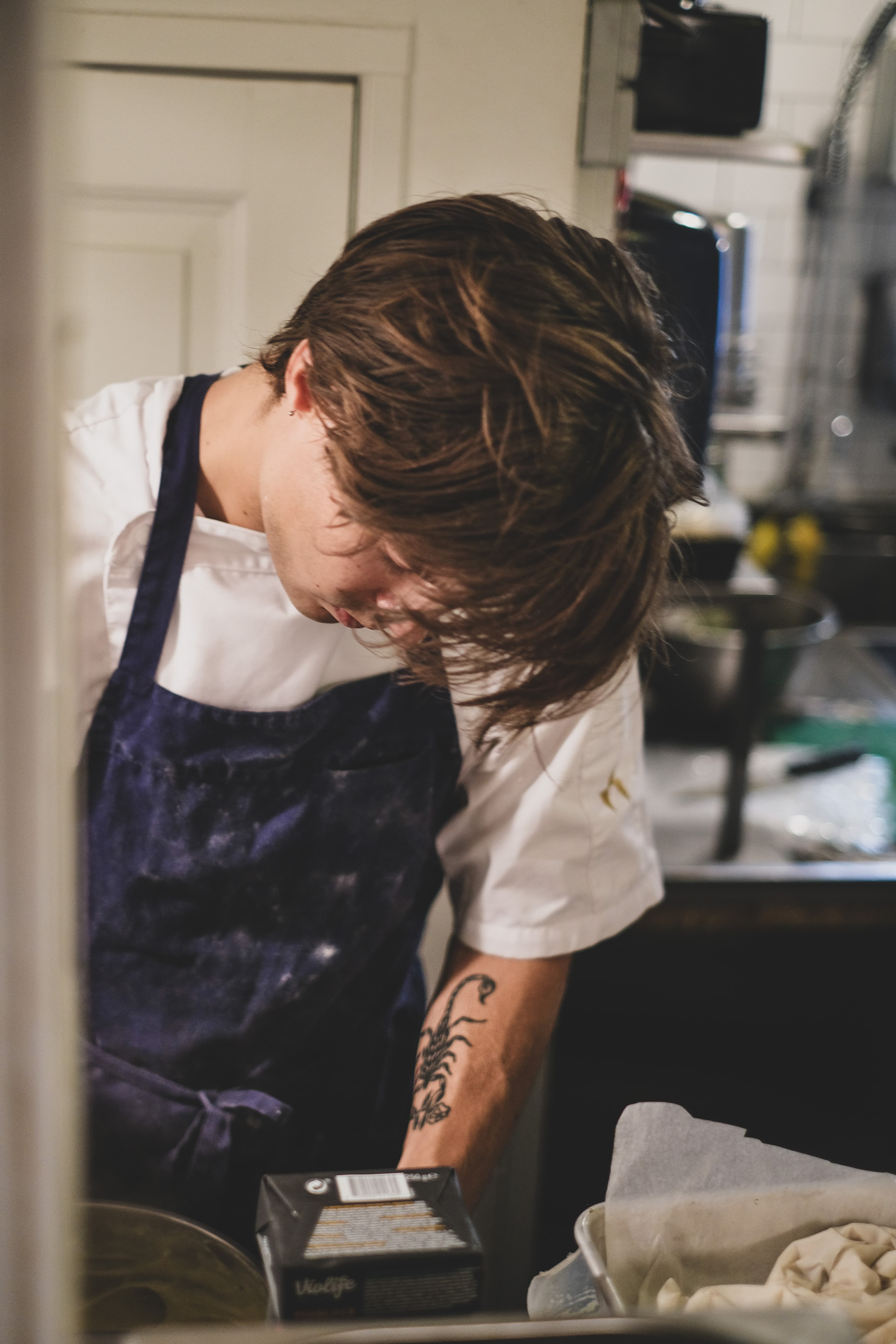 Kitchen prep moment behind the scenes at Factory Girl